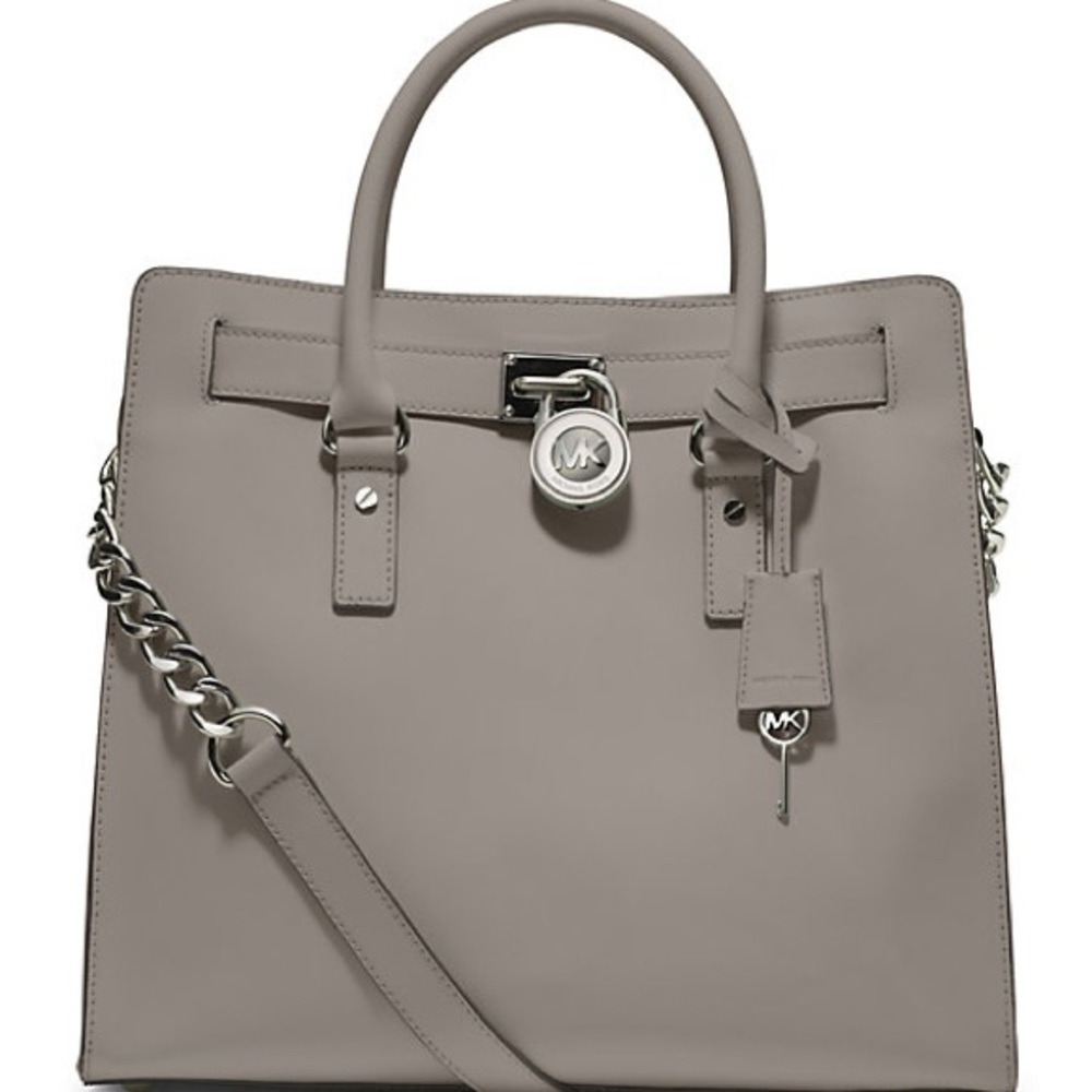 Michael Kors Hamilton Satchel in Pearl Grey